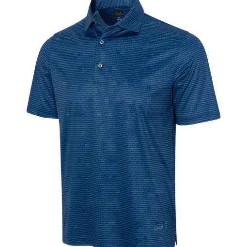 Greg Norman ML75 Recycled Microlux Fin Stripe Shirt Polo Short Sleeve Golf Apparel