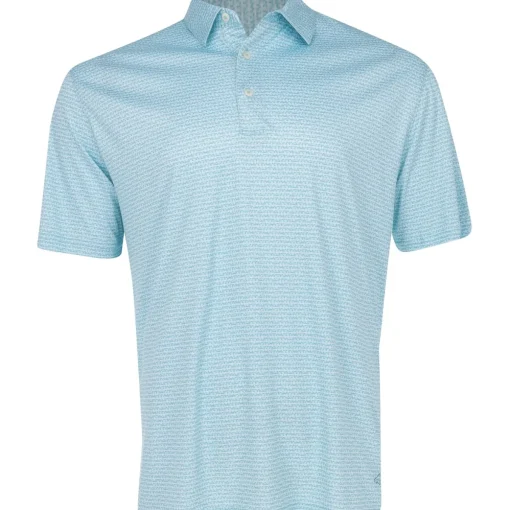Greg Norman ML75 Recycled Microlux Fin Stripe Shirt Polo Short Sleeve Golf Apparel