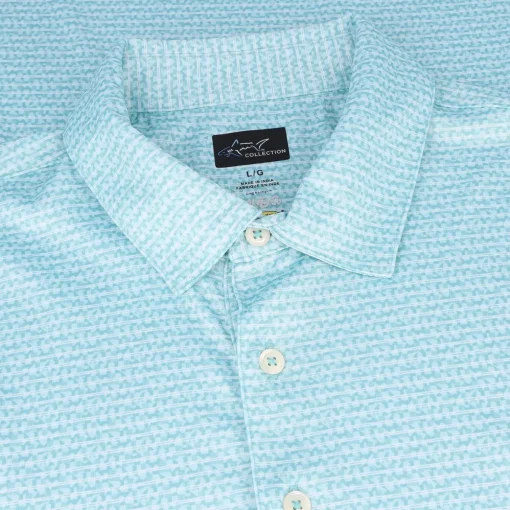 Greg Norman ML75 Recycled Microlux Fin Stripe Shirt Polo Short Sleeve Golf Apparel