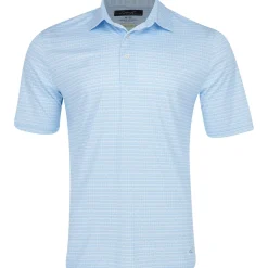 Greg Norman ML75 Recycled Microlux Houndstooth Stripe Shirt Polo Short Sleeve Golf Apparel