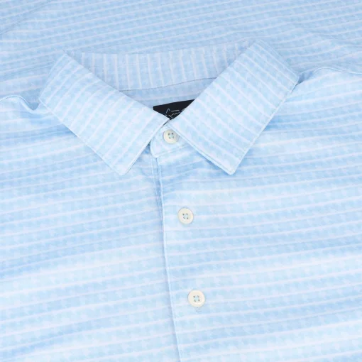 Greg Norman ML75 Recycled Microlux Houndstooth Stripe Shirt Polo Short Sleeve Golf Apparel