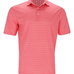 Greg Norman ML75 Recycled Microlux Houndstooth Stripe Shirt Polo Short Sleeve Golf Apparel