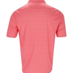 Greg Norman ML75 Recycled Microlux Houndstooth Stripe Shirt Polo Short Sleeve Golf Apparel