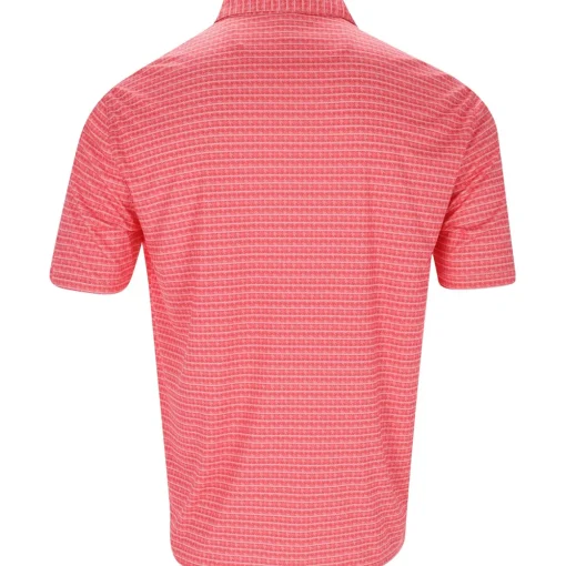 Greg Norman ML75 Recycled Microlux Houndstooth Stripe Shirt Polo Short Sleeve Golf Apparel