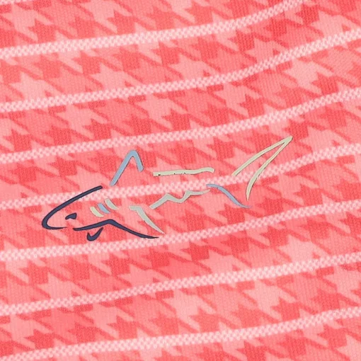 Greg Norman ML75 Recycled Microlux Houndstooth Stripe Shirt Polo Short Sleeve Golf Apparel