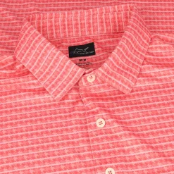 Greg Norman ML75 Recycled Microlux Houndstooth Stripe Shirt Polo Short Sleeve Golf Apparel