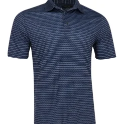 Greg Norman ML75 Recycled Microlux Houndstooth Stripe Shirt Polo Short Sleeve Golf Apparel