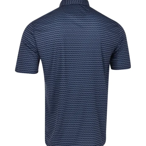 Greg Norman ML75 Recycled Microlux Houndstooth Stripe Shirt Polo Short Sleeve Golf Apparel