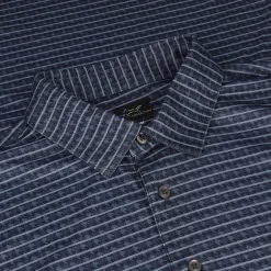 Greg Norman ML75 Recycled Microlux Houndstooth Stripe Shirt Polo Short Sleeve Golf Apparel