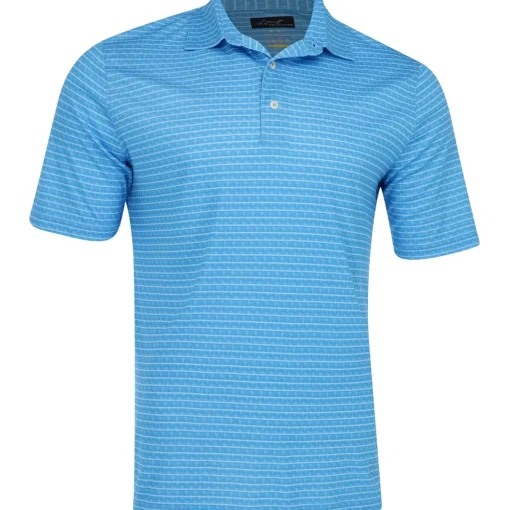Greg Norman ML75 Recycled Microlux Houndstooth Stripe Shirt Polo Short Sleeve Golf Apparel