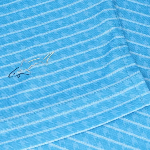 Greg Norman ML75 Recycled Microlux Houndstooth Stripe Shirt Polo Short Sleeve Golf Apparel