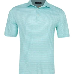 Greg Norman ML75 Recycled Microlux Houndstooth Stripe Shirt Polo Short Sleeve Golf Apparel