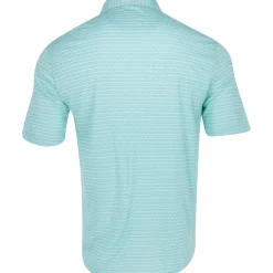 Greg Norman ML75 Recycled Microlux Houndstooth Stripe Shirt Polo Short Sleeve Golf Apparel