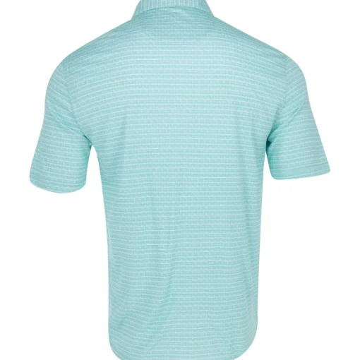 Greg Norman ML75 Recycled Microlux Houndstooth Stripe Shirt Polo Short Sleeve Golf Apparel