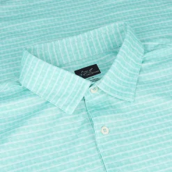 Greg Norman ML75 Recycled Microlux Houndstooth Stripe Shirt Polo Short Sleeve Golf Apparel