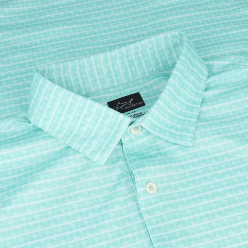 Greg Norman ML75 Recycled Microlux Houndstooth Stripe Shirt Polo Short Sleeve Golf Apparel