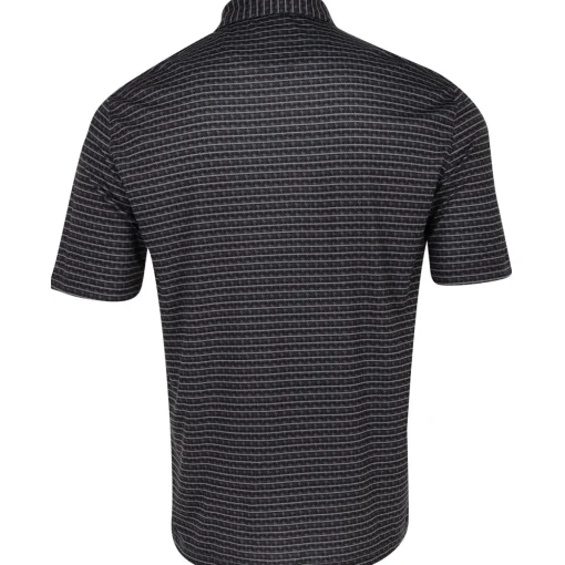 Greg Norman ML75 Recycled Microlux Houndstooth Stripe Shirt Polo Short Sleeve Golf Apparel