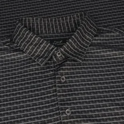 Greg Norman ML75 Recycled Microlux Houndstooth Stripe Shirt Polo Short Sleeve Golf Apparel