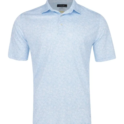 Greg Norman ML75 Recycled Microlux Vine Print Shirt Polo Short Sleeve Golf Apparel