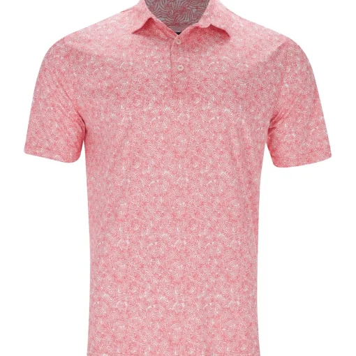 Greg Norman ML75 Recycled Microlux Vine Print Shirt Polo Short Sleeve Golf Apparel