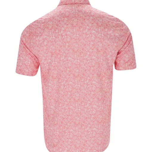 Greg Norman ML75 Recycled Microlux Vine Print Shirt Polo Short Sleeve Golf Apparel