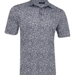 Greg Norman ML75 Recycled Microlux Vine Print Shirt Polo Short Sleeve Golf Apparel