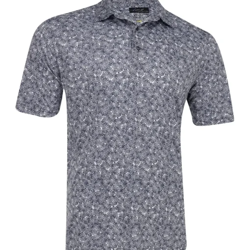 Greg Norman ML75 Recycled Microlux Vine Print Shirt Polo Short Sleeve Golf Apparel