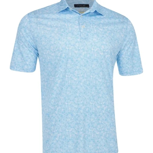 Greg Norman ML75 Recycled Microlux Vine Print Shirt Polo Short Sleeve Golf Apparel