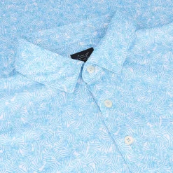 Greg Norman ML75 Recycled Microlux Vine Print Shirt Polo Short Sleeve Golf Apparel