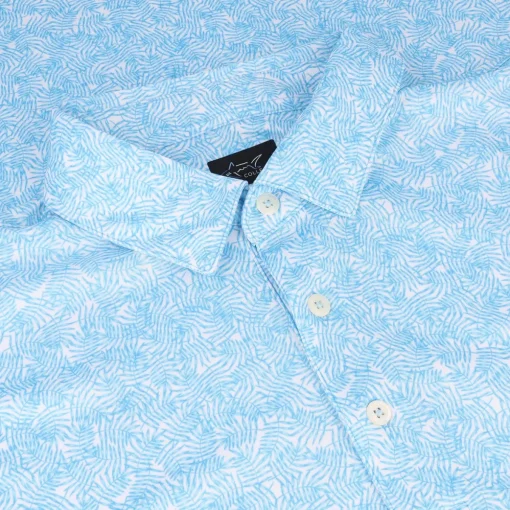 Greg Norman ML75 Recycled Microlux Vine Print Shirt Polo Short Sleeve Golf Apparel