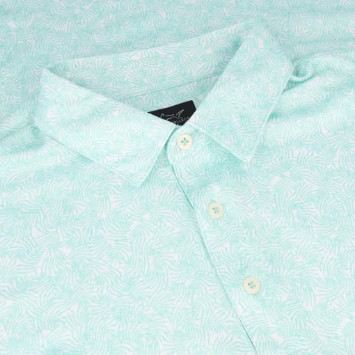 Greg Norman ML75 Recycled Microlux Vine Print Shirt Polo Short Sleeve Golf Apparel