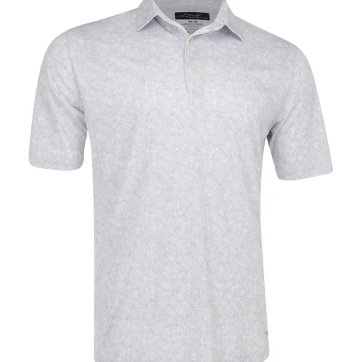 Greg Norman ML75 Recycled Microlux Vine Print Shirt Polo Short Sleeve Golf Apparel