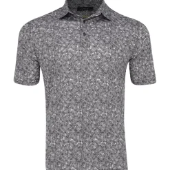 Greg Norman ML75 Recycled Microlux Vine Print Shirt Polo Short Sleeve Golf Apparel