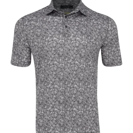 Greg Norman ML75 Recycled Microlux Vine Print Shirt Polo Short Sleeve Golf Apparel