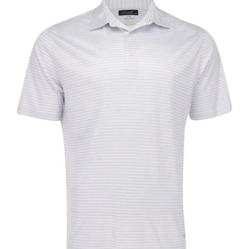 Greg Norman ML75 Recycled Three-Tone Stripe Polo Shirt Polo Short Sleeve Golf Apparel