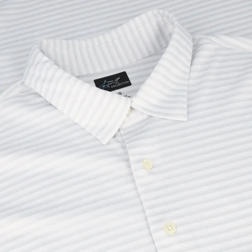 Greg Norman ML75 Recycled Three-Tone Stripe Polo Shirt Polo Short Sleeve Golf Apparel