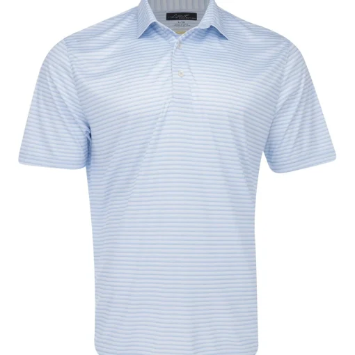 Greg Norman ML75 Recycled Three-Tone Stripe Polo Shirt Polo Short Sleeve Golf Apparel