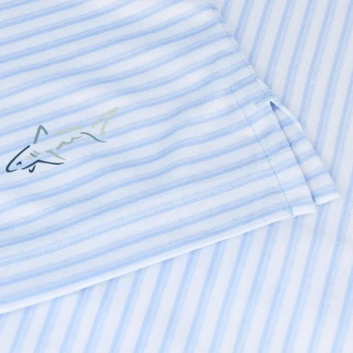 Greg Norman ML75 Recycled Three-Tone Stripe Polo Shirt Polo Short Sleeve Golf Apparel