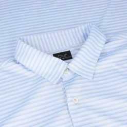 Greg Norman ML75 Recycled Three-Tone Stripe Polo Shirt Polo Short Sleeve Golf Apparel