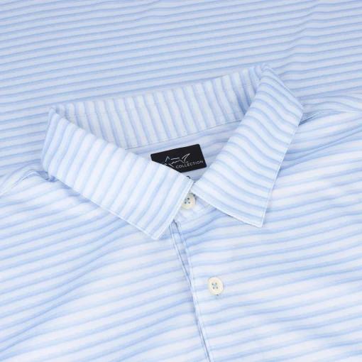 Greg Norman ML75 Recycled Three-Tone Stripe Polo Shirt Polo Short Sleeve Golf Apparel