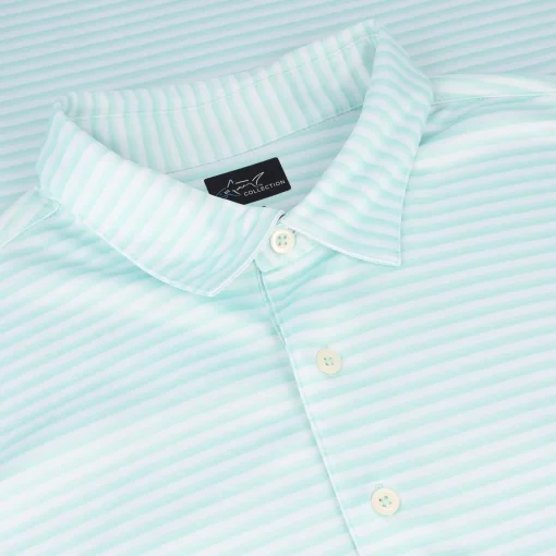 Greg Norman ML75 Recycled Three-Tone Stripe Polo Shirt Polo Short Sleeve Golf Apparel