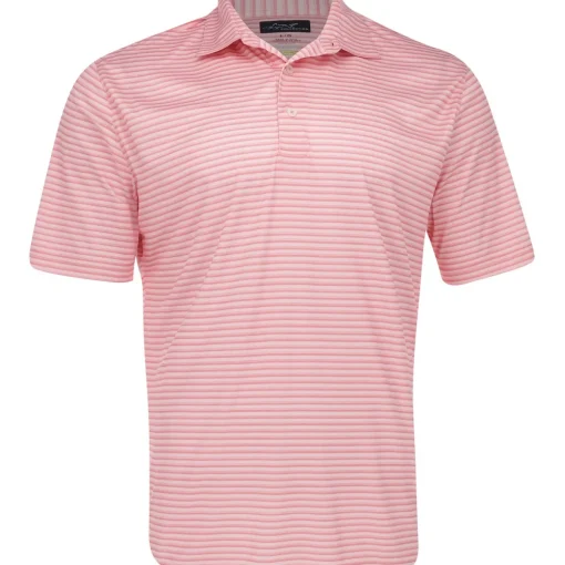 Greg Norman ML75 Recycled Three-Tone Stripe Polo Shirt Polo Short Sleeve Golf Apparel