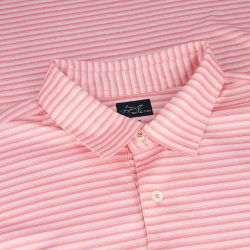 Greg Norman ML75 Recycled Three-Tone Stripe Polo Shirt Polo Short Sleeve Golf Apparel