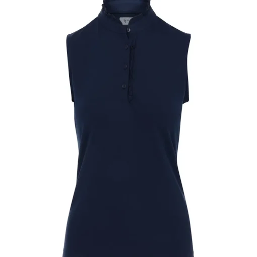 Greg Norman ML75 Ruffle Collar Sleeveless Shirt Polo Short Sleeve Golf Apparel