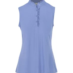 Greg Norman ML75 Ruffle Collar Sleeveless Shirt Polo Short Sleeve Golf Apparel
