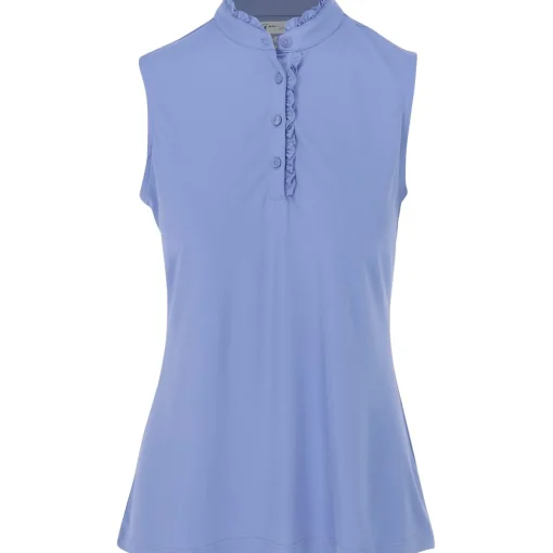 Greg Norman ML75 Ruffle Collar Sleeveless Shirt Polo Short Sleeve Golf Apparel