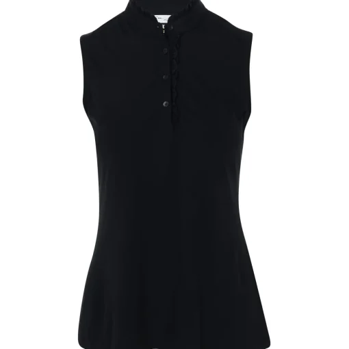 Greg Norman ML75 Ruffle Collar Sleeveless Shirt Polo Short Sleeve Golf Apparel