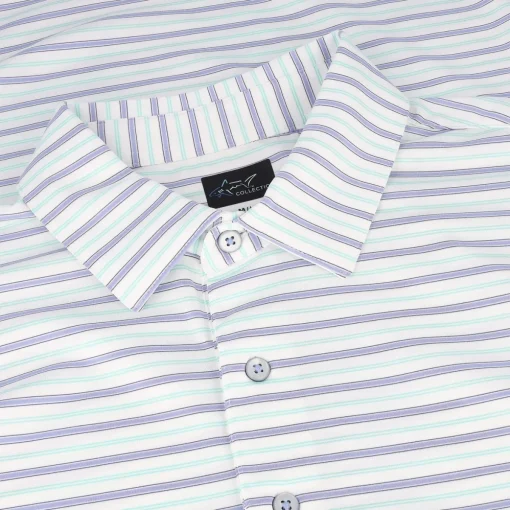 Greg Norman ML75 STRETCH Days Off Stripe Shirt Polo Short Sleeve Golf Apparel