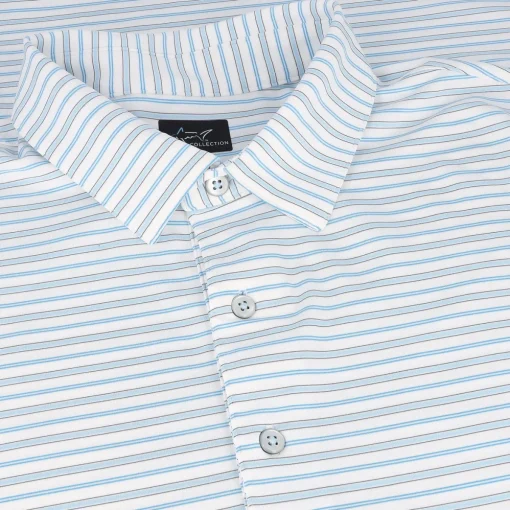Greg Norman ML75 STRETCH Days Off Stripe Shirt Polo Short Sleeve Golf Apparel