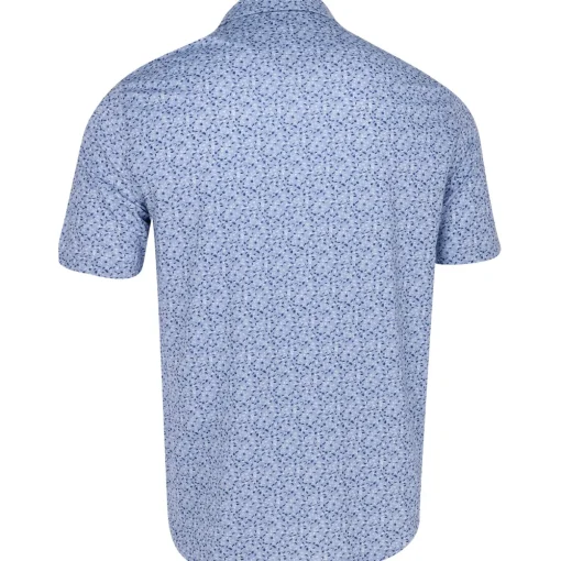 Greg Norman ML75 Stretch Fisherman Print Shirt Polo Short Sleeve Golf Apparel